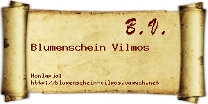 Blumenschein Vilmos névjegykártya